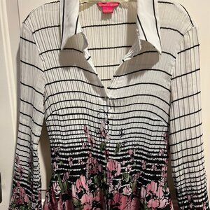 Barely Worn Sunny Leigh Sheer Floral Blouse Sz XL
